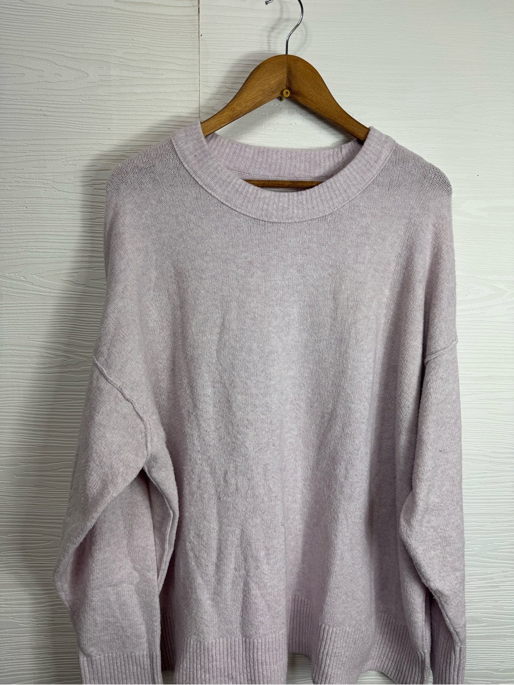 Aerie Oversized Soft Lilac Crewneck Sweater Large - Picture 2 of 9